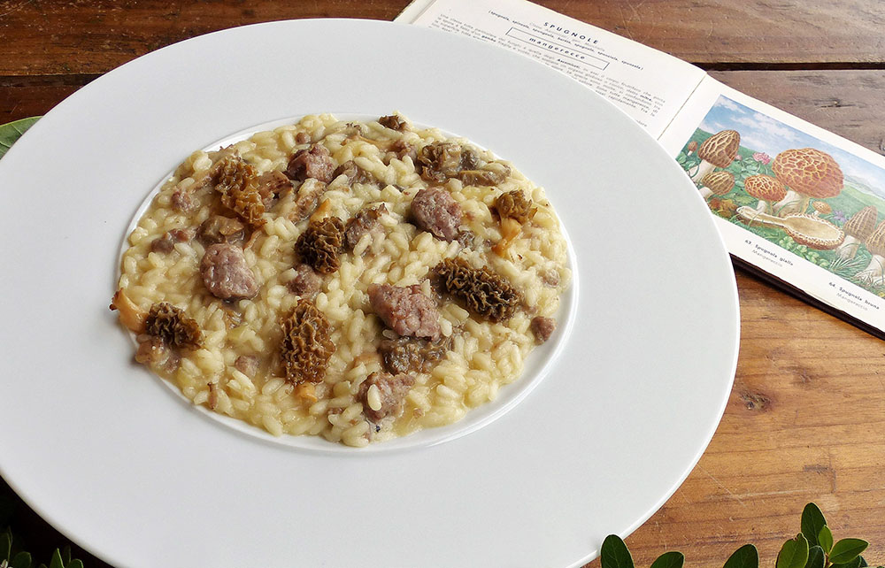 Risotto salsiccia e spugnole